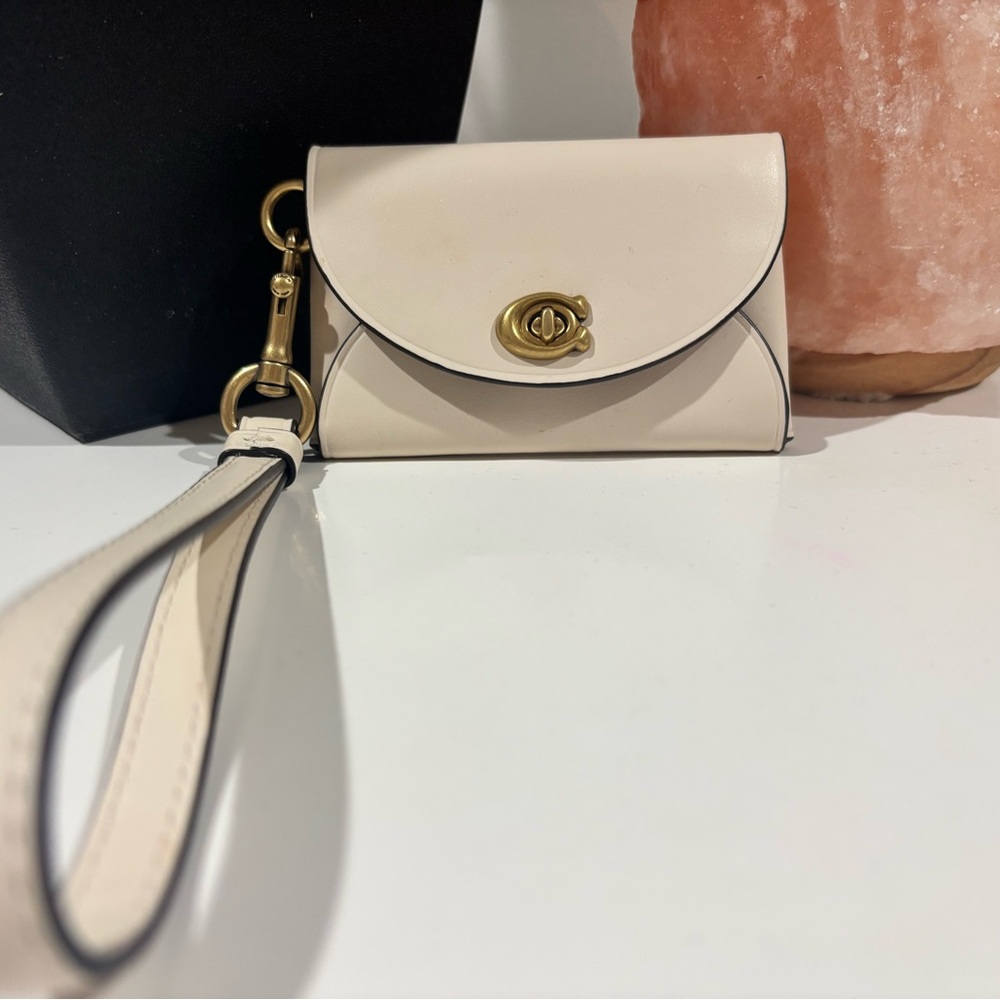 Coach Cream Wristlet Clutch